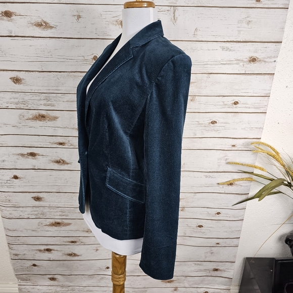 🍂SOLD🍂 Talbots Teal Blue One Button Blazer Jacket Lined 8P - Picture 7 of 15
